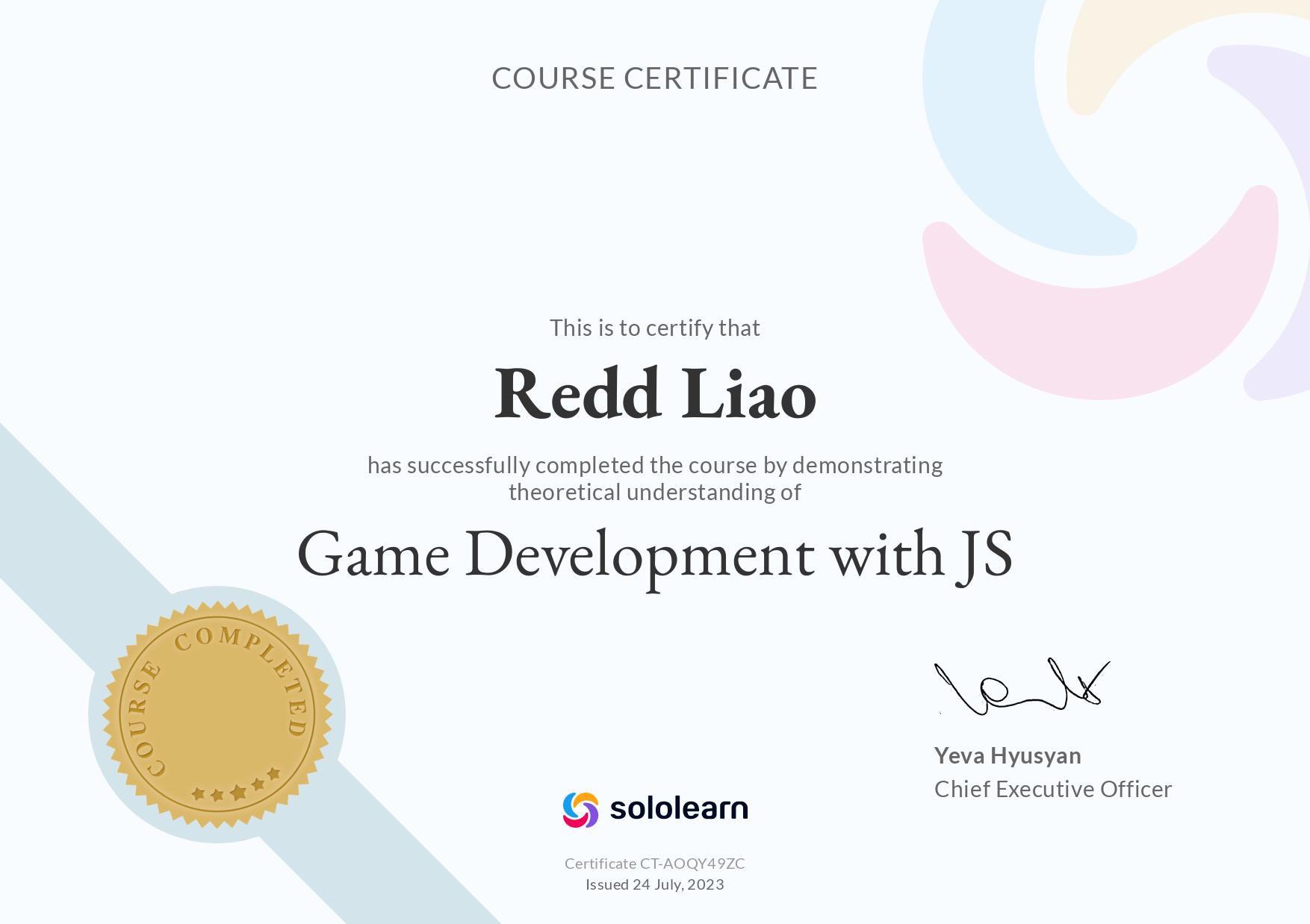 Game Development with JavaScript Cert