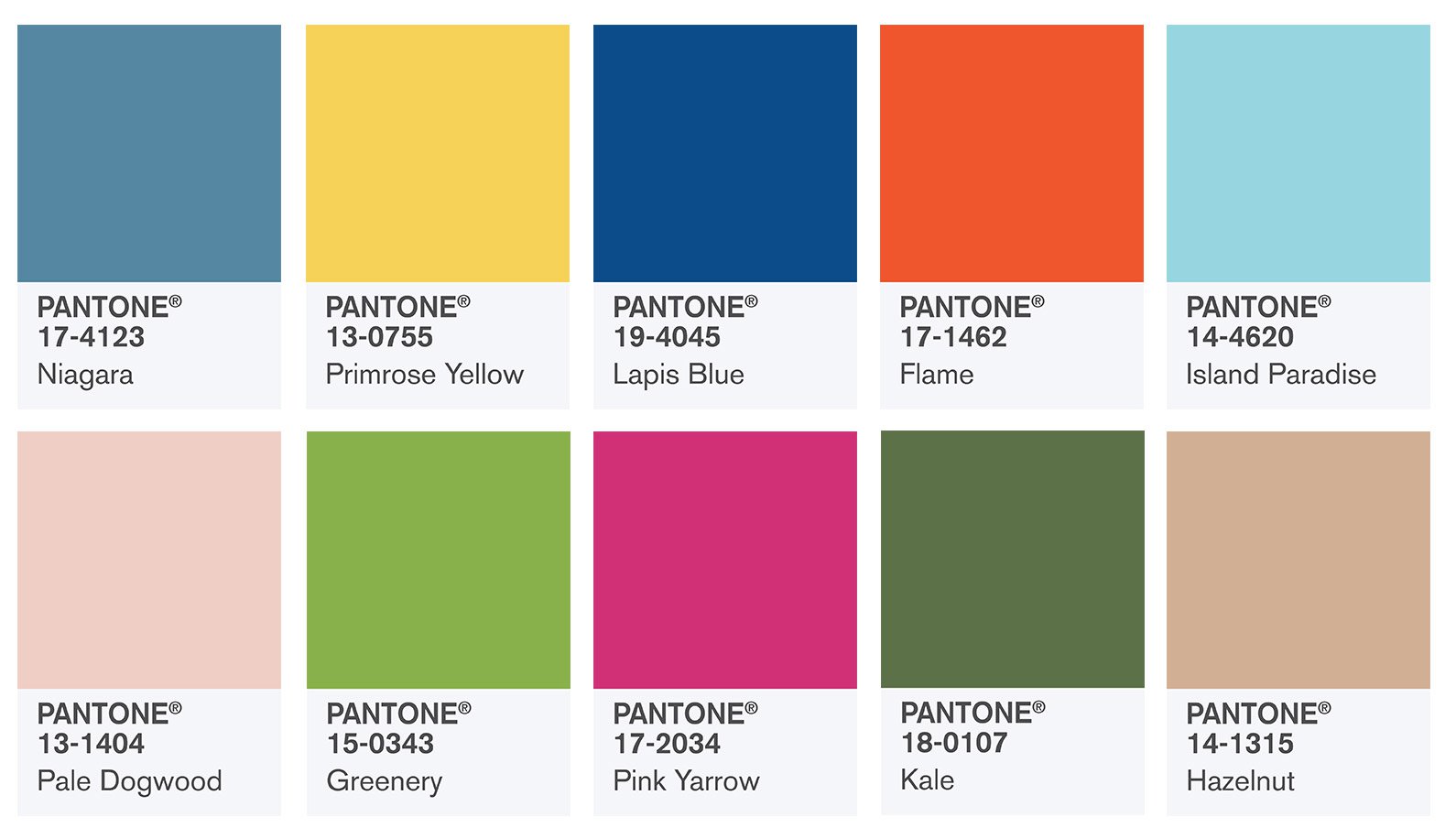 Pantone 2017 春夏 10 大流行色